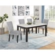 Best Quality Furniture 5-Piece Fabric & Faux Marble Dining Set in Gray/White
