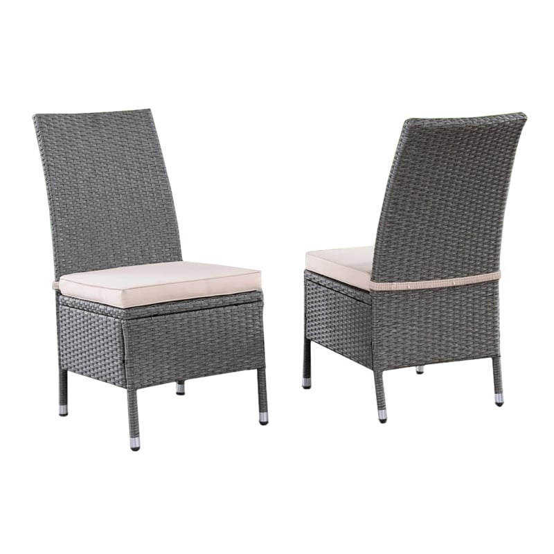 Best Quality Furniture Gray Outdoor Patio Dining Set with Rattan Wicker Chairs