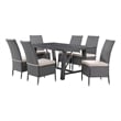 Best Quality Furniture Gray Outdoor Patio Dining Set with Rattan Wicker Chairs