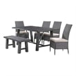 Best Quality Furniture Gray Outdoor Patio Dining Set with Rattan Wicker Chairs