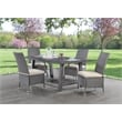 Best Quality Furniture Gray Outdoor Patio Dining Set with Rattan Wicker Chairs