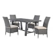 Best Quality Furniture Gray Outdoor Patio Dining Set with Rattan Wicker Chairs