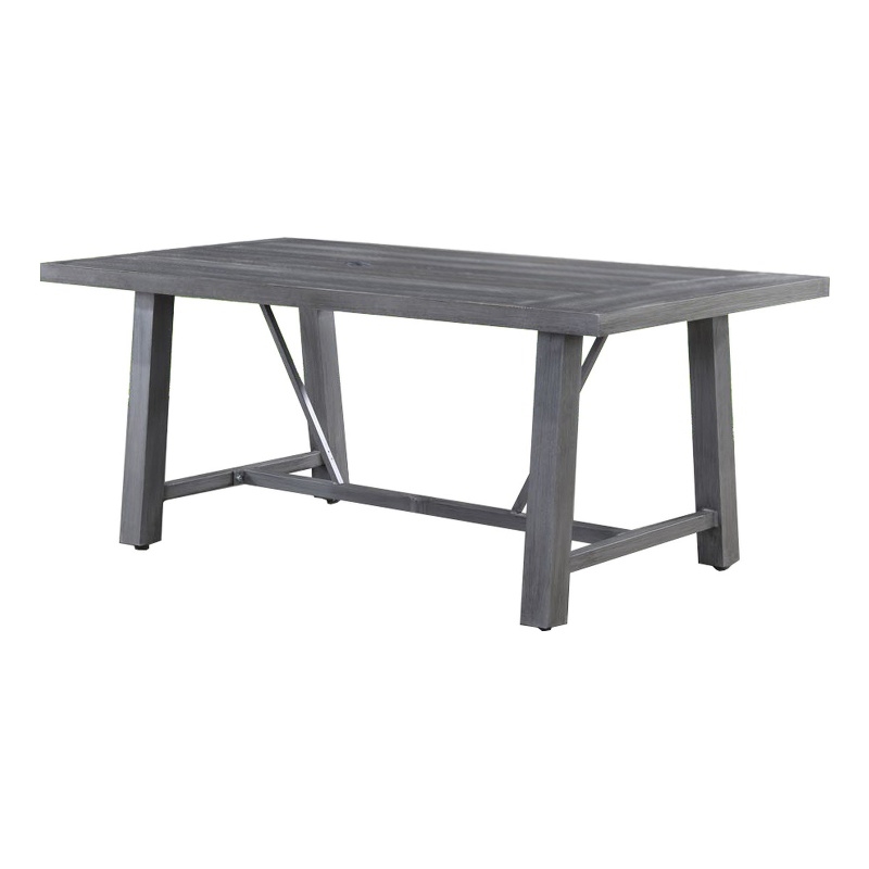 Best Quality Furniture Gray Outdoor Patio Dining Table in Aluminum and HDPE Top