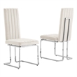Best Quality Furniture Set of 2 Cream Velvet Side Chairs w Chrome