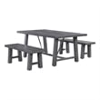 Best Quality Furniture Gray Outdoor Patio Dining Set in Aluminum and 2 Benches
