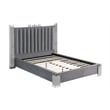Best Quality Furniture Dark Gray Velvet Platform Bed in King Size