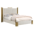 Best Quality Furniture Cream Velvet Platform Bed in King Size