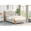 Best Quality Furniture Cream Velvet Platform Bed in Queen Size