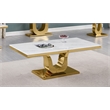 Best Quality Furniture Marble & Stainless Steel Coffee Table in White/Gold