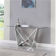 Best Quality Furniture 10mm Clear Tempered Glass Console Table w Stainless Steel