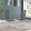 Best Quality Furniture 7-Piece Velvet & Tempered Glass Dining Set in Dark Gray
