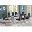 Best Quality Furniture 9-Piece Velvet & Tempered Glass Dining Set in Black
