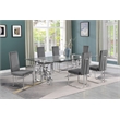 Best Quality Furniture 7-Piece Upholstered Velvet Dining Set in Dark Gray