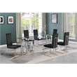 Best Quality Furniture 7-Piece Upholstered Velvet Dining Set in Black