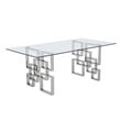 Best Quality Furniture 7-Piece Tempered Glass & Velvet Dining Set in Navy Blue
