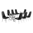 Best Quality Furniture 9-Piece Tempered Glass & Velvet Dining Set in Black