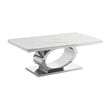 Best Quality Furniture White Marble Coffee Set with Steel Ovular Base