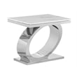 Best Quality Furniture White Marble Coffee Set with Steel Ovular Base