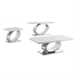 Best Quality Furniture White Marble Coffee Set with Steel Ovular Base