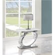 Best Quality Furniture White Marble End Table with Stainless Steel Oval Base