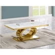 Best Quality Furniture White Marble Coffee Table with Gold Steel Oval Base