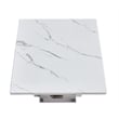 Best Quality Furniture 2pc White Marble Coffee Set with Stainless Steel Base