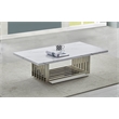 Best Quality Furniture White Marble Coffee Table with Stainless Steel Base