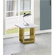 Best Quality Furniture White Marble End Table with Gold Steel Base