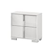 White Wood Lacquer Platform King Size Bedroom Set with Blue LED Lighting