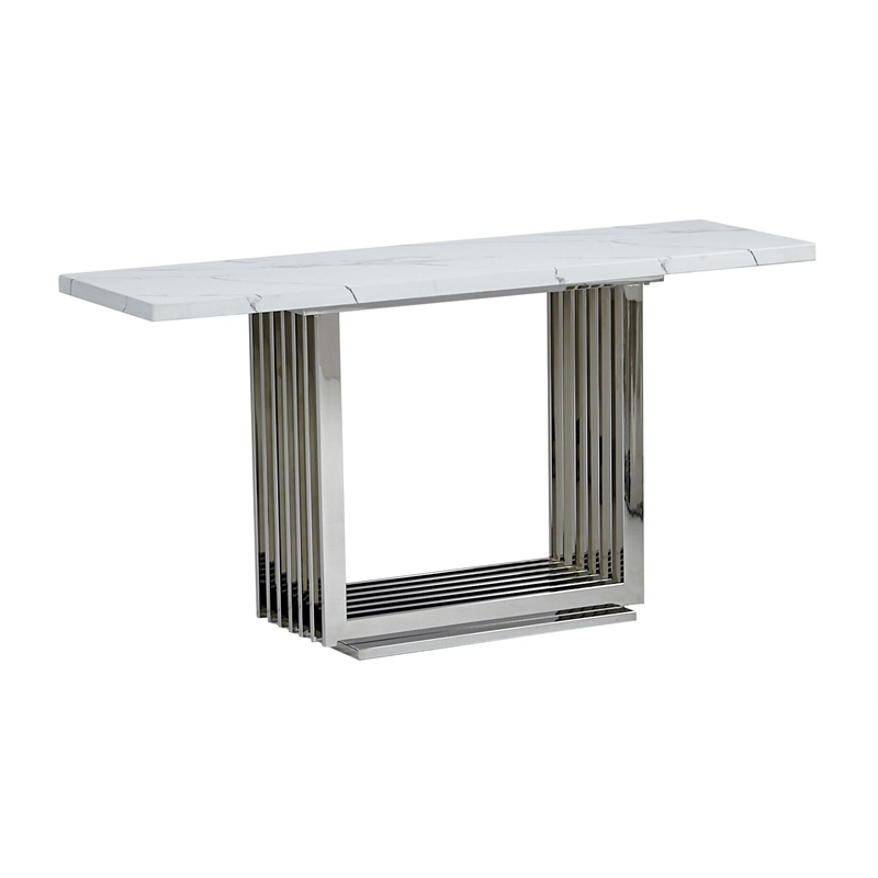 Best Quality Furniture White Marble Console Table with Stainless Steel Base