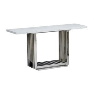 Best Quality Furniture White Marble Console Table with Stainless Steel Base