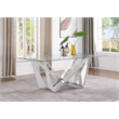 Best Quality Furniture Clear Tempered Glass Dining Table w Stainless Steel