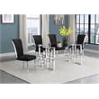 Best Quality Furniture 5pc Clear Glass Dining Set with Black Velvet Chairs