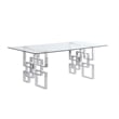 Best Quality Furniture 5pc Clear Glass Dining Set with Black Velvet Chairs