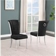 Best Quality Furniture 5pc Clear Glass Dining Set with Black Velvet Chairs