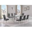 Best Quality Furniture 9pc Clear Glass Dining Set with Dark Gray Velvet Chairs