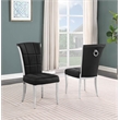 Best Quality Furniture 9pc Clear Glass Dining Set with Black Velvet Chairs
