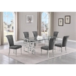 Best Quality Furniture 7pc Clear Glass Dining Set with Dark Gray Velvet Chairs