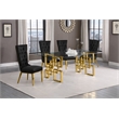 Best Quality Furniture 5pc Clear Glass Dining Set with Black Velvet Chairs