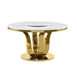 Best Quality Furniture White Marble Dining Set with Lazy Susan and Black Chairs
