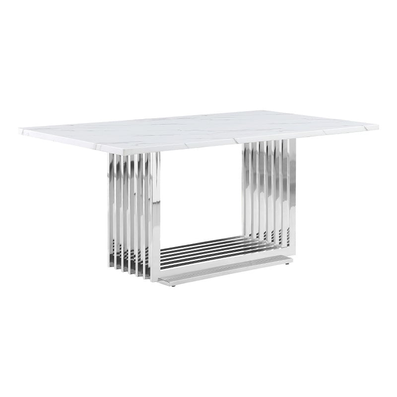 Best Quality Furniture Marble & Stainless Steel Dining Table in White
