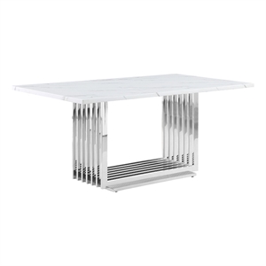 Best Quality Furniture Marble & Stainless Steel Dining Table in White