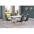 Best Quality Furniture White Marble Dining Set with Dark Gray Velvet Chairs