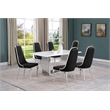 Best Quality Furniture White Marble Dining Set with Black Velvet Chairs