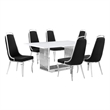 Best Quality Furniture White Marble Dining Set with Black Velvet Chairs