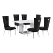 Best Quality Furniture White Marble Dining Set with Black Velvet Chairs