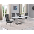 Best Quality Furniture White Marble Dining Set with Dark Gray Velvet Chairs