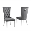 Best Quality Furniture White Marble Dining Set with Dark Gray Velvet Chairs