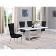 Best Quality Furniture White Marble Dining Set with Black Velvet Chairs