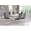 Best Quality Furniture White Marble Dining Set with Dark Gray Velvet Chairs